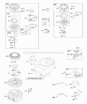 Blower HousingShrouds Electrical Flywheel Flywheel Brake Ignition Rewind Starter Diagram and Parts List for 128702-0672-01  Briggs and Stratton Engine